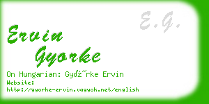 ervin gyorke business card